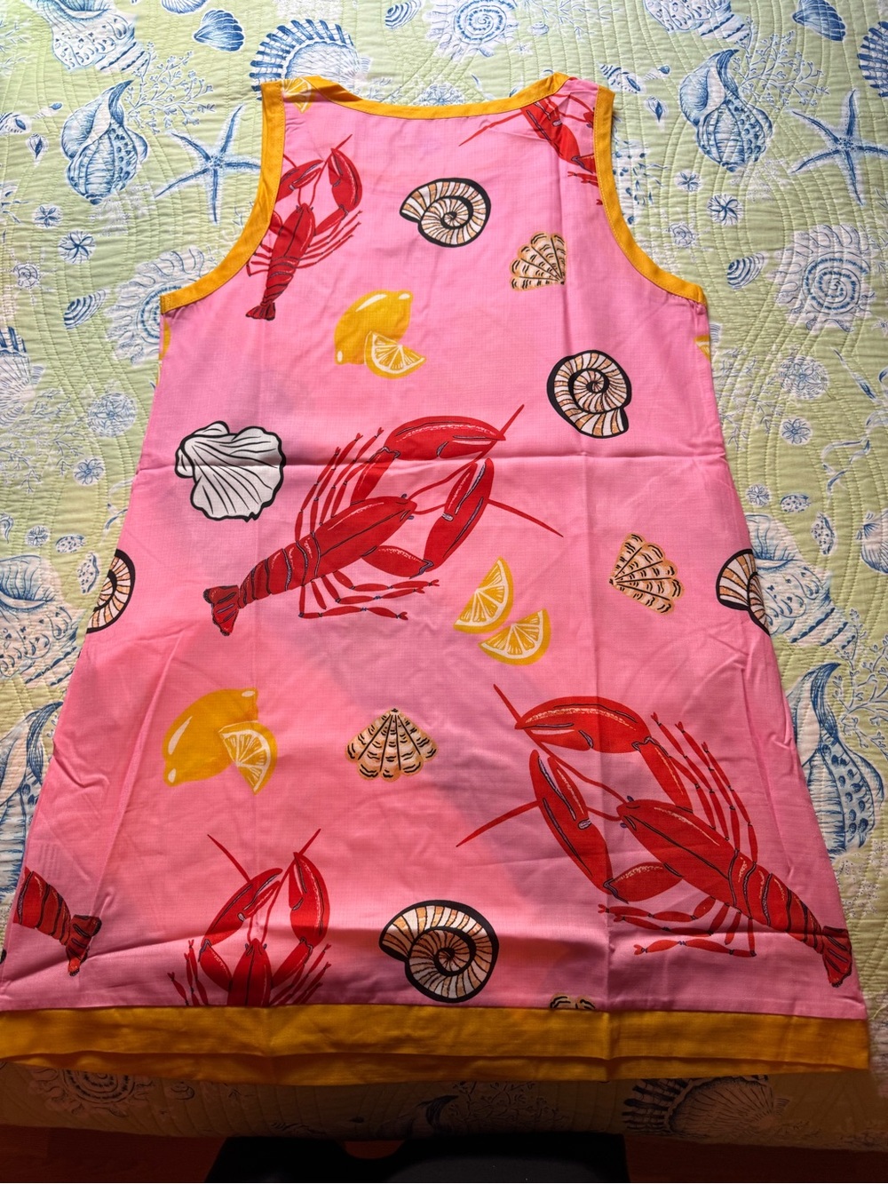 Women’s Pink Mini Dress with Red Lobster Print by